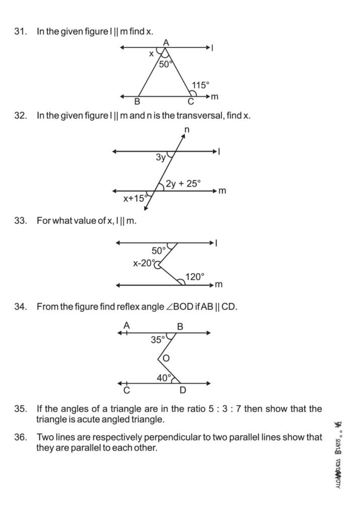 Lines And Angles Worksheet