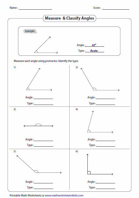 Naming Angles Worksheet Geometry Answer Key