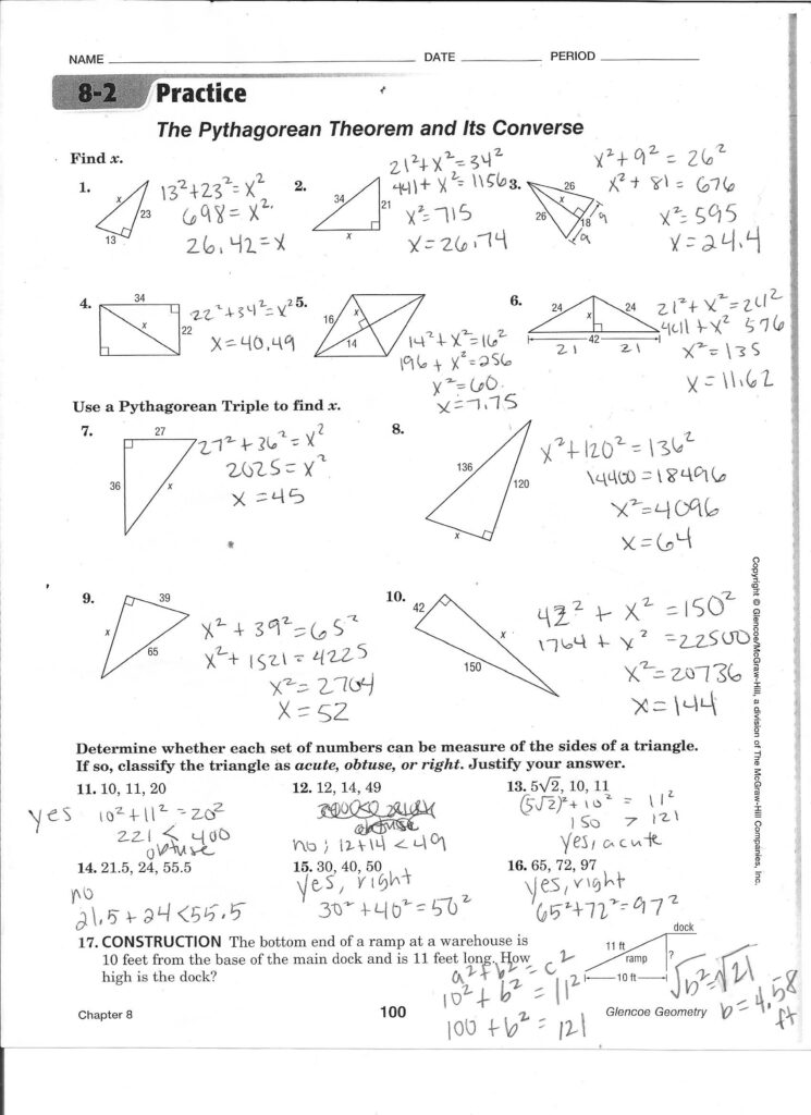 Special Right Triangles Practice Worksheet
