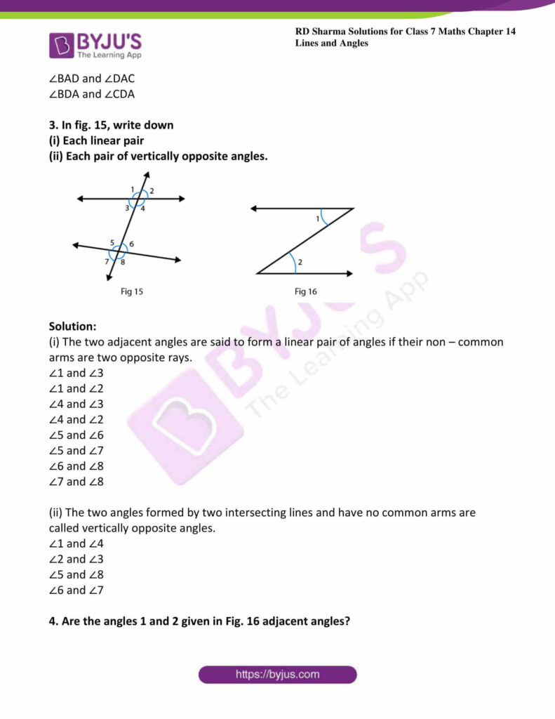 Vertical Angles Worksheet With Answers